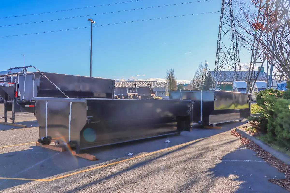 Roll-off dumpster ready for waste disposal at job site for 3 Yard Dumpster Rental in Weirton